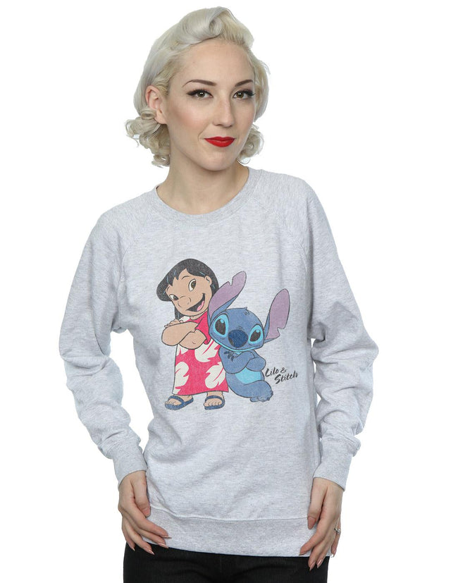 Heather Grey - Lifestyle - Lilo & Stitch Womens-Ladies Classic Heather Sweatshirt