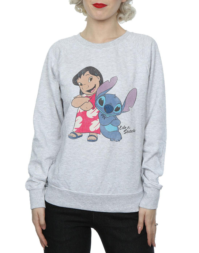 Heather Grey - Pack Shot - Lilo & Stitch Womens-Ladies Classic Heather Sweatshirt