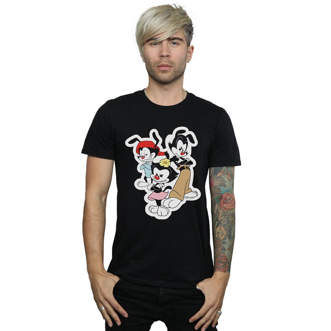 Black - Back - Animaniacs Mens Dot Wakko And Yakko T-Shirt