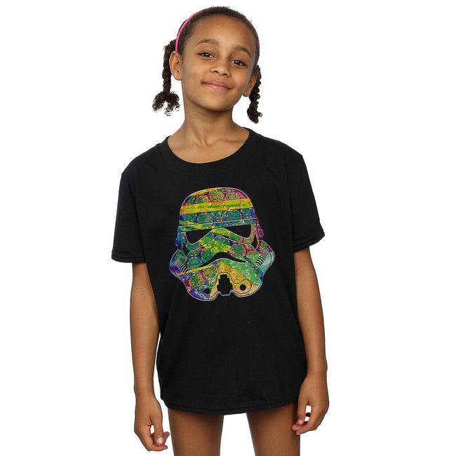 Black - Lifestyle - Star Wars Girls Command Stormtrooper Patterned Cotton T-Shirt