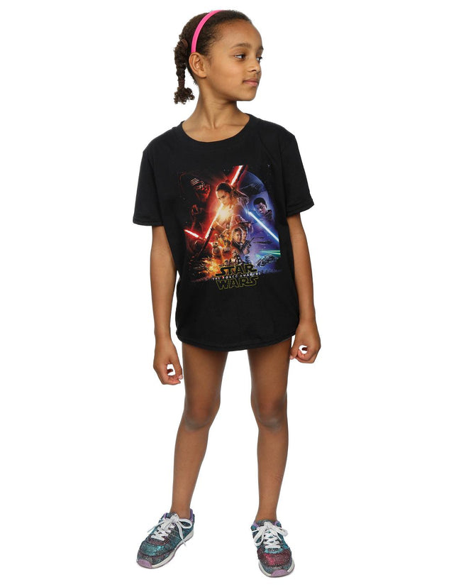 Black - Close up - Star Wars: The Force Awakens Girls Poster Cotton T-Shirt