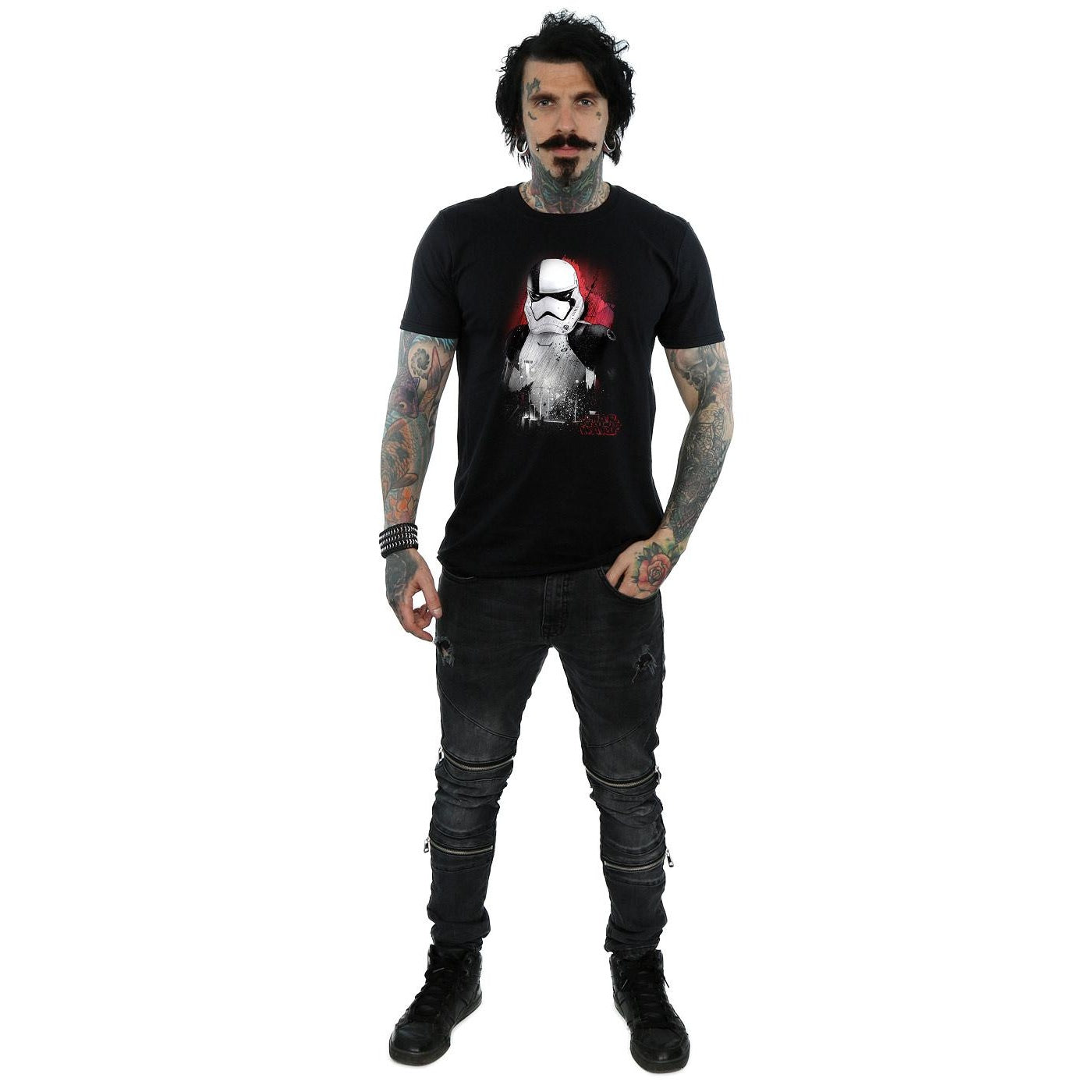 Black - Close up - Star Wars: The Last Jedi Mens Stormtrooper Brushed Cotton T-Shirt