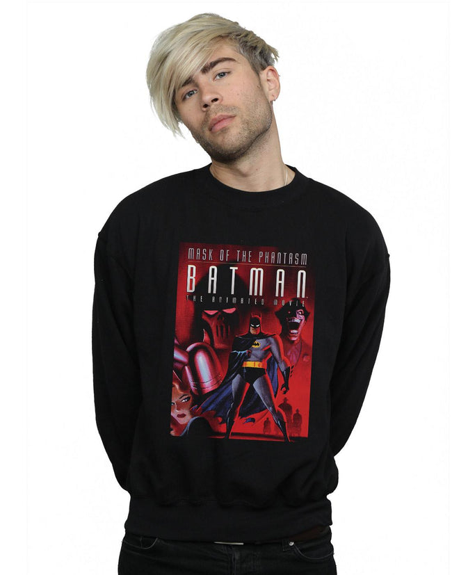 Black - Back - DC Comics Mens Batman Mask Of The Phantasm Cotton Sweatshirt