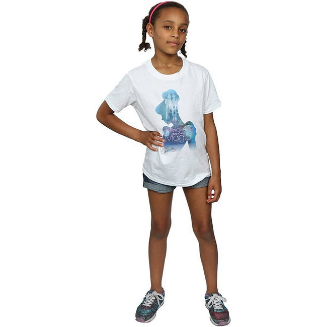 White - Side - Cinderella Girls Make Your Own Magic Silhouette Cotton T-Shirt