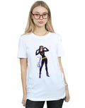 White - Back - DC Comics Womens-Ladies Catwoman Happy Pose Cotton Boyfriend T-Shirt