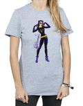Sports Grey - Side - DC Comics Womens-Ladies Catwoman Happy Pose Cotton Boyfriend T-Shirt