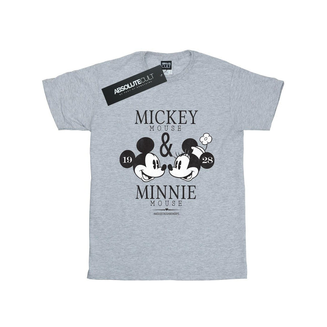 Sports Grey - Front - Disney Girls Crush Mondays Mickey & Minnie Mouse Cotton T-Shirt