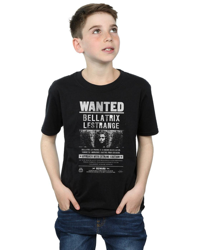 Black - Lifestyle - Harry Potter Boys Bellatrix Lestrange Wanted Poster Cotton T-Shirt