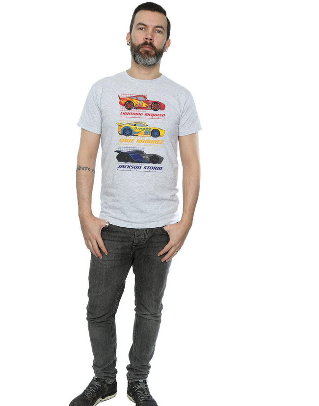 Sports Grey - Lifestyle - Cars Mens Racer Profile Cotton T-Shirt