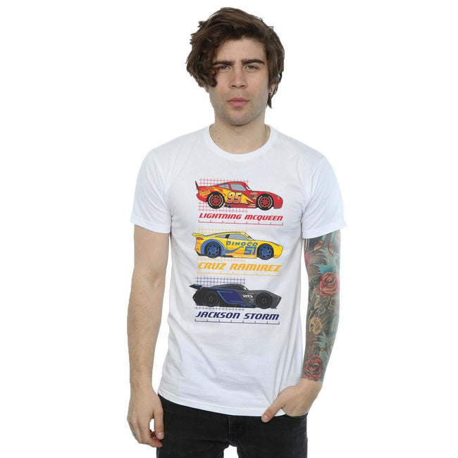 White - Lifestyle - Cars Mens Racer Profile Cotton T-Shirt