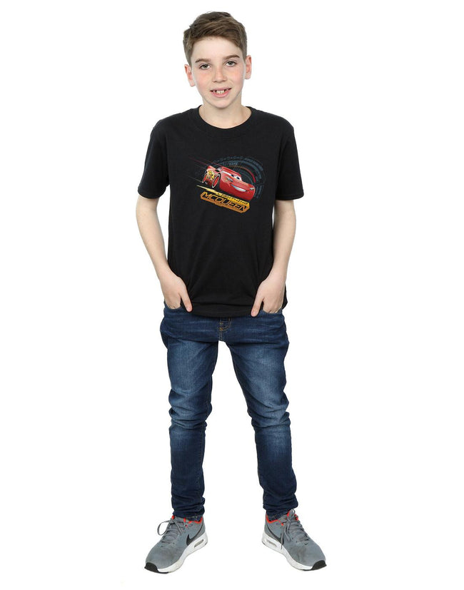 Black - Close up - Cars Boys Lightning McQueen Cotton T-Shirt