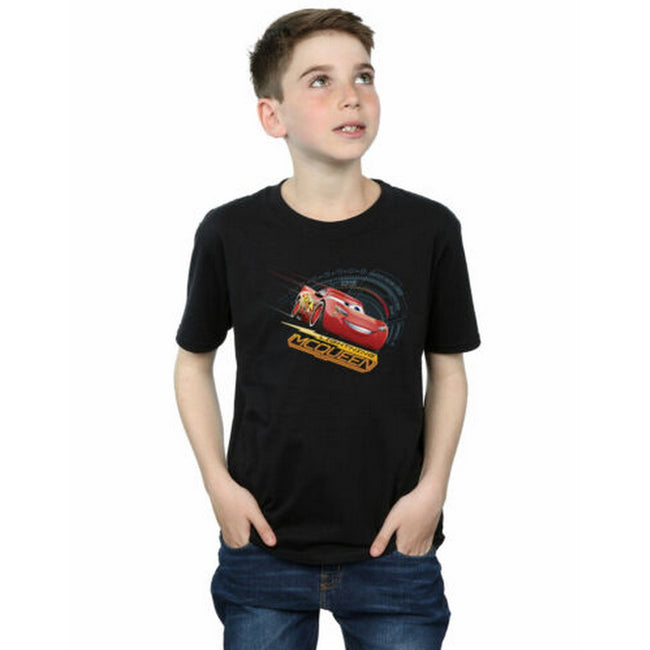 Black - Back - Cars Boys Lightning McQueen Cotton T-Shirt