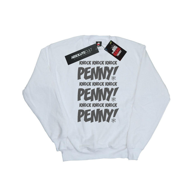 White - Front - The Big Bang Theory Womens-Ladies Knock Knock Penny Sheldon Cotton Sweatshirt