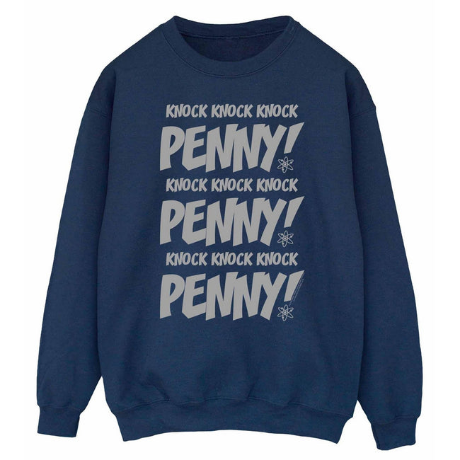 Navy Blue - Front - The Big Bang Theory Womens-Ladies Knock Knock Penny Sheldon Cotton Sweatshirt
