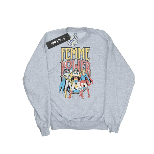 Heather Grey - Front - DC Comics Womens-Ladies Femme Power Wonder Woman Sweatshirt