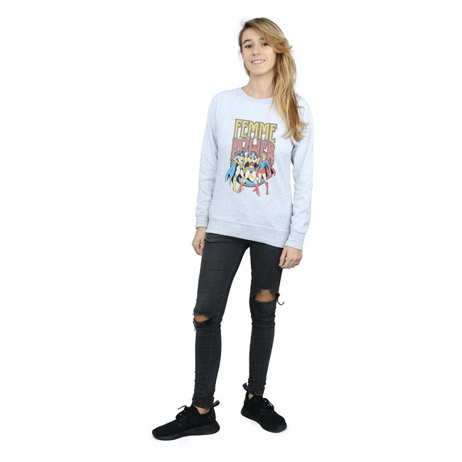 Heather Grey - Lifestyle - DC Comics Womens-Ladies Femme Power Wonder Woman Sweatshirt