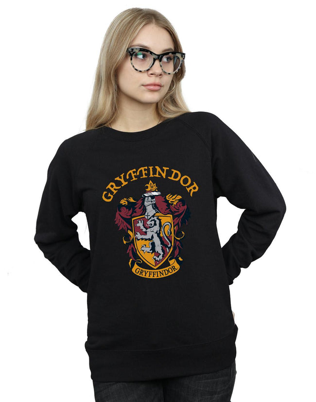 Black - Back - Harry Potter Womens-Ladies Gryffindor Cotton Sweatshirt
