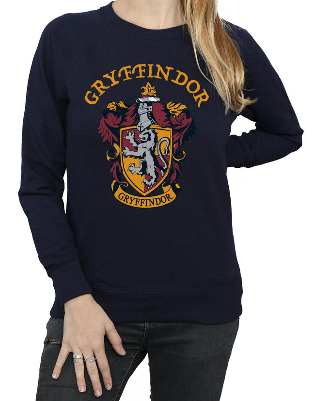 Navy Blue - Side - Harry Potter Womens-Ladies Gryffindor Cotton Sweatshirt