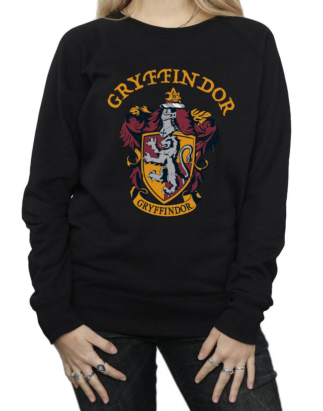 Black - Side - Harry Potter Womens-Ladies Gryffindor Cotton Sweatshirt