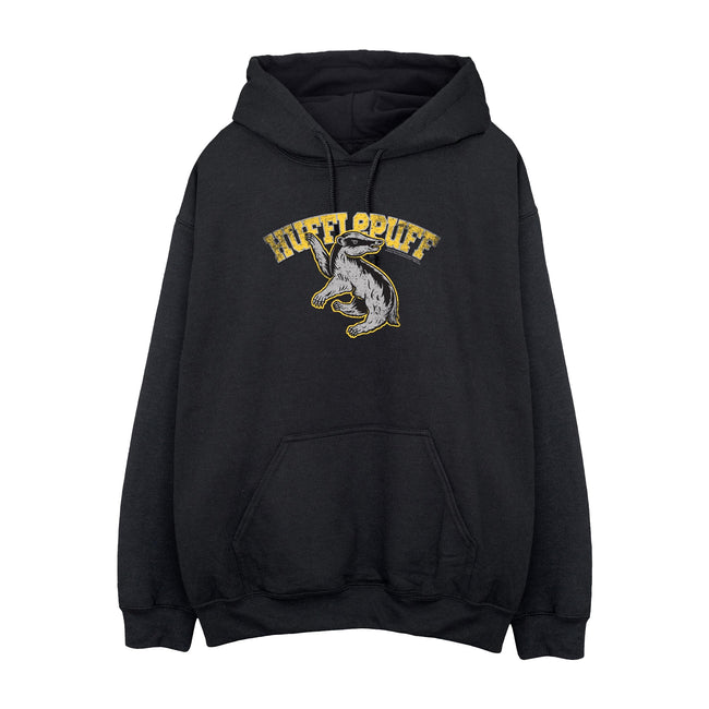Black - Front - Harry Potter Womens-Ladies Hufflepuff Cotton Hoodie