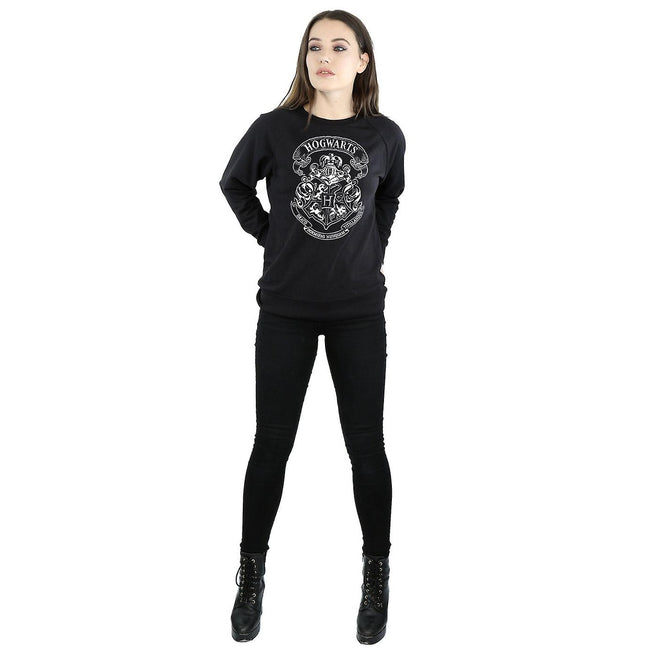 Black - Lifestyle - Harry Potter Womens-Ladies Hogwarts Crest Cotton Sweatshirt