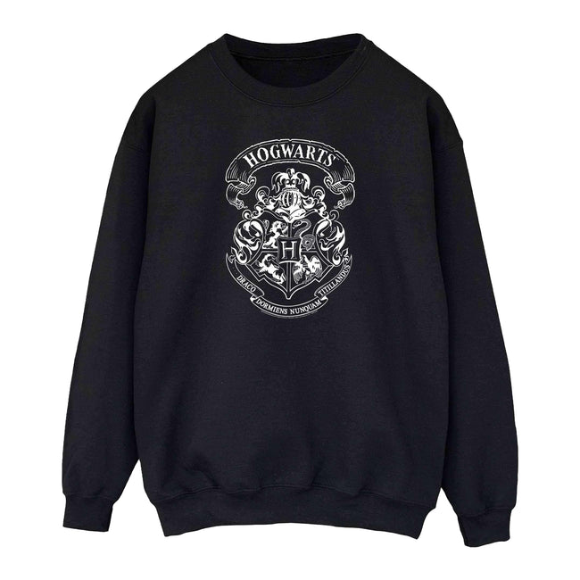 Black - Front - Harry Potter Womens-Ladies Hogwarts Crest Cotton Sweatshirt