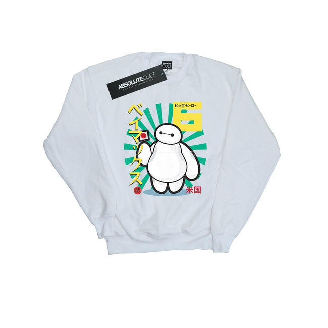 White - Front - Big Hero 6 Womens-Ladies Baymax Lollipop Sweatshirt