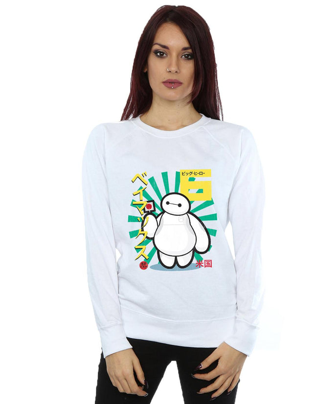 White - Back - Big Hero 6 Womens-Ladies Baymax Lollipop Sweatshirt