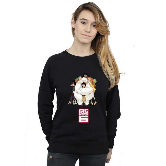 Black - Back - Big Hero 6 Womens-Ladies Baymax Hug Sweatshirt