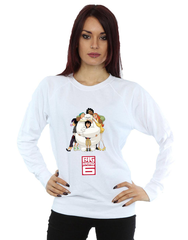 White - Back - Big Hero 6 Womens-Ladies Baymax Hug Sweatshirt