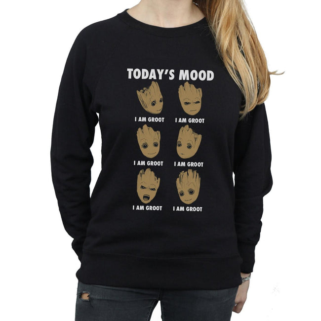 Black - Close up - Guardians Of The Galaxy Womens-Ladies Today´s Mood Groot Sweatshirt
