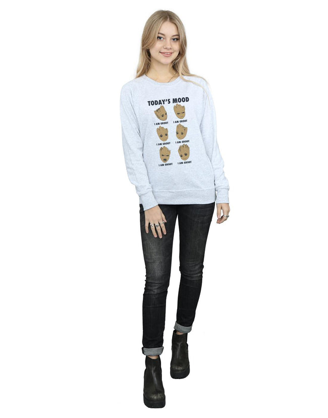 Heather Grey - Lifestyle - Guardians Of The Galaxy Womens-Ladies Today´s Mood Groot Sweatshirt