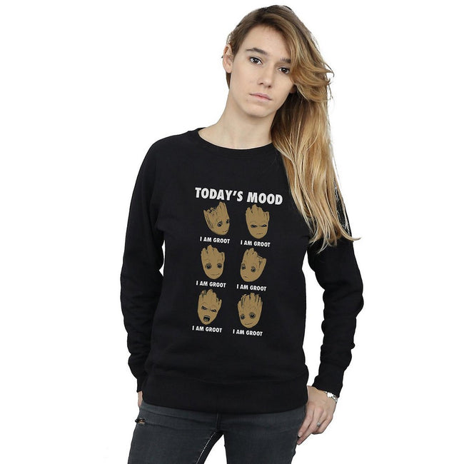 Black - Side - Guardians Of The Galaxy Womens-Ladies Today´s Mood Groot Sweatshirt