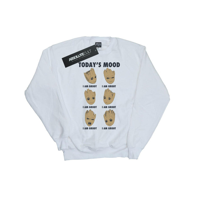 White - Front - Guardians Of The Galaxy Womens-Ladies Today´s Mood Groot Sweatshirt