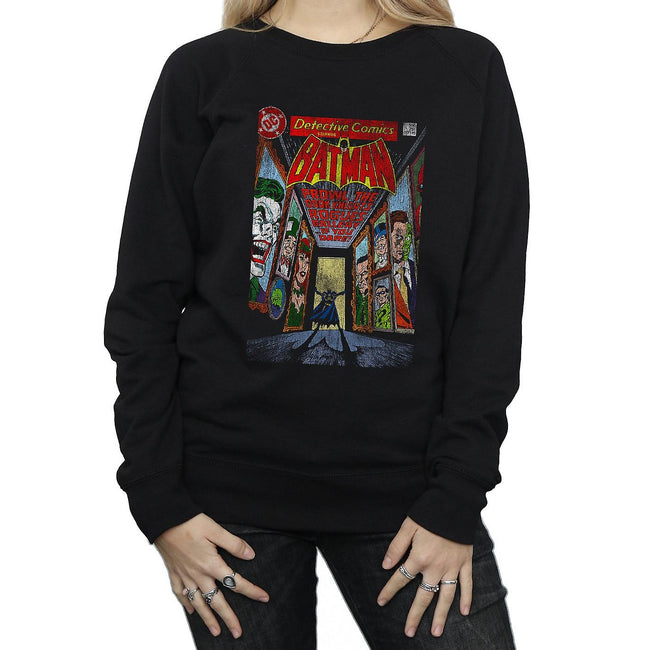 Black - Back - Batman Womens-Ladies Rogues Gallery Comic Cover Sweatshirt