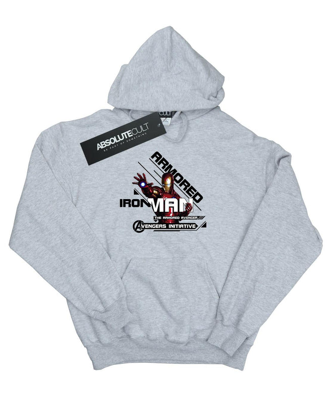 Sports Grey - Front - Marvel Mens Avengers Iron Man Armoured Avenger Hoodie