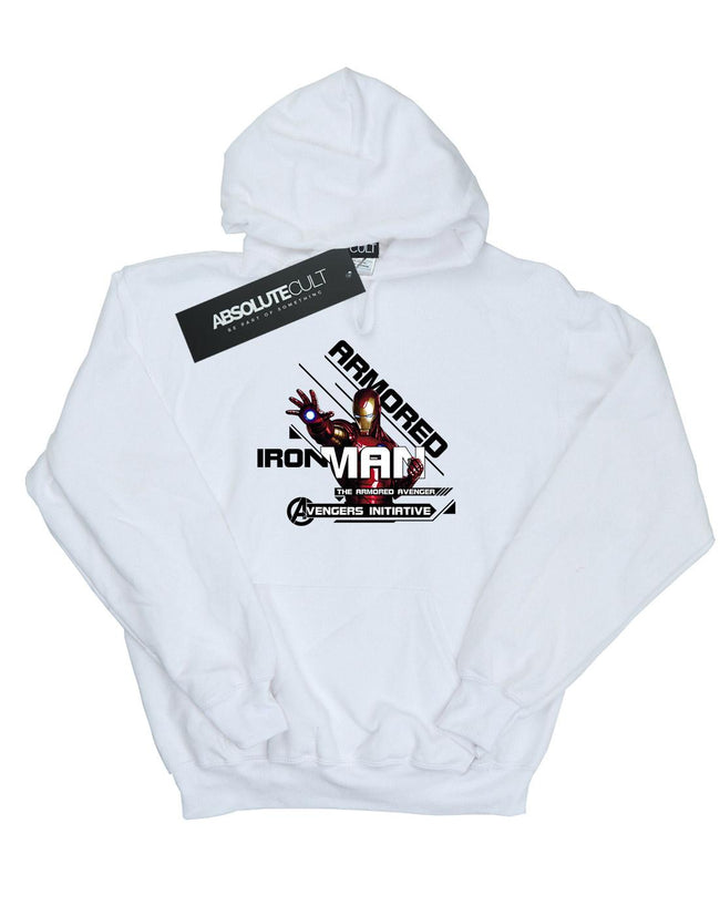 White - Front - Marvel Mens Avengers Iron Man Armoured Avenger Hoodie