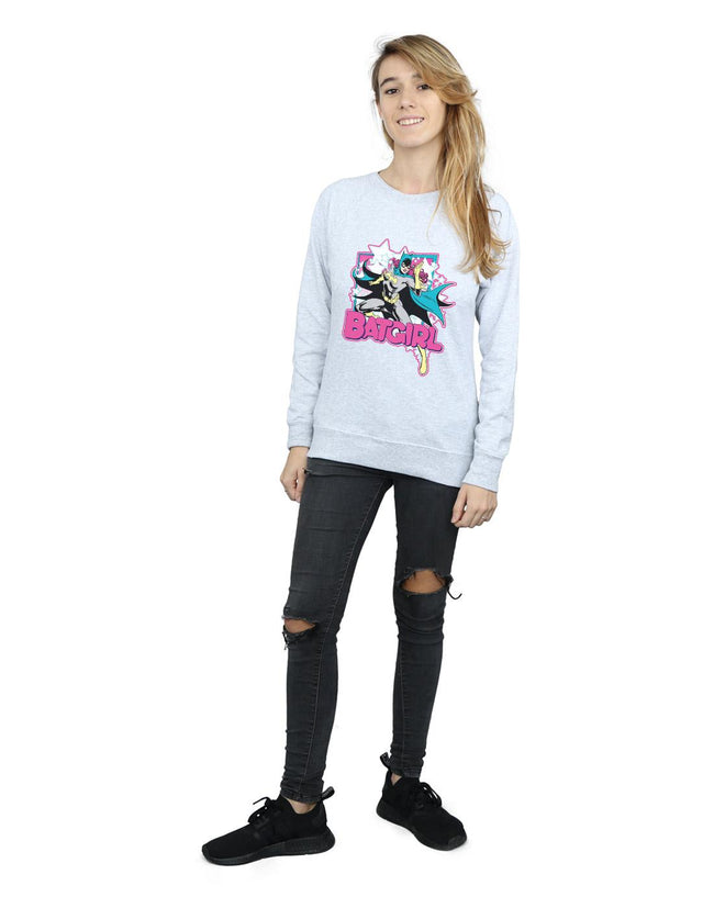 Heather Grey - Lifestyle - DC Comics Womens-Ladies Leap Batgirl Sweatshirt
