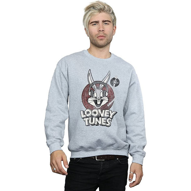Sports Grey - Back - Looney Tunes Mens Bugs Bunny Circle Logo Sweatshirt