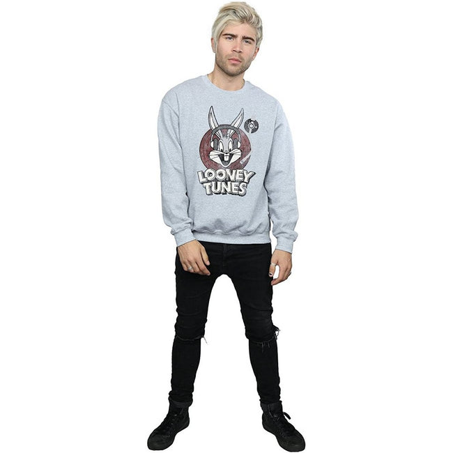 Sports Grey - Side - Looney Tunes Mens Bugs Bunny Circle Logo Sweatshirt