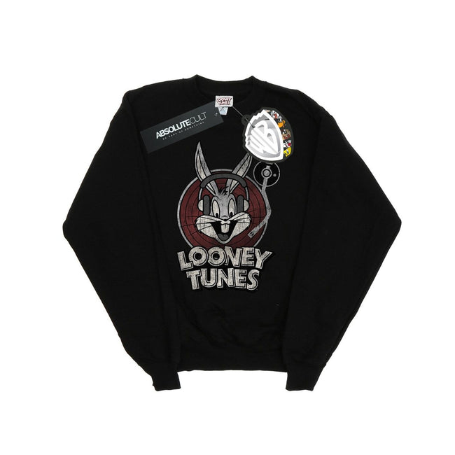 Black - Front - Looney Tunes Mens Bugs Bunny Circle Logo Sweatshirt