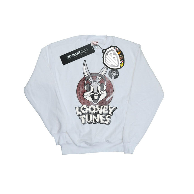White - Front - Looney Tunes Mens Bugs Bunny Circle Logo Sweatshirt