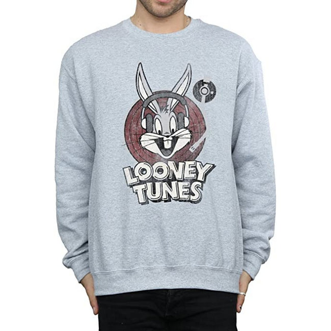 Sports Grey - Front - Looney Tunes Mens Bugs Bunny Circle Logo Sweatshirt