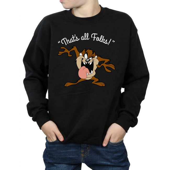 Black - Side - Looney Tunes Boys That´s All Folks Tasmanian Devil Sweatshirt