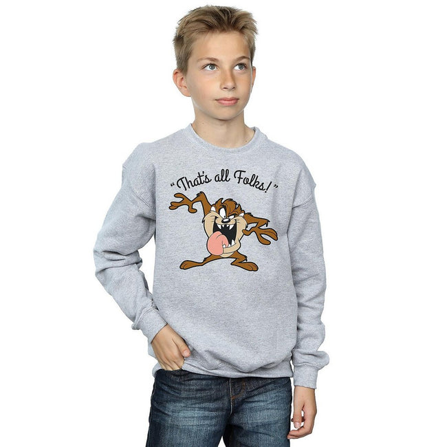 Sports Grey - Side - Looney Tunes Boys That´s All Folks Tasmanian Devil Sweatshirt