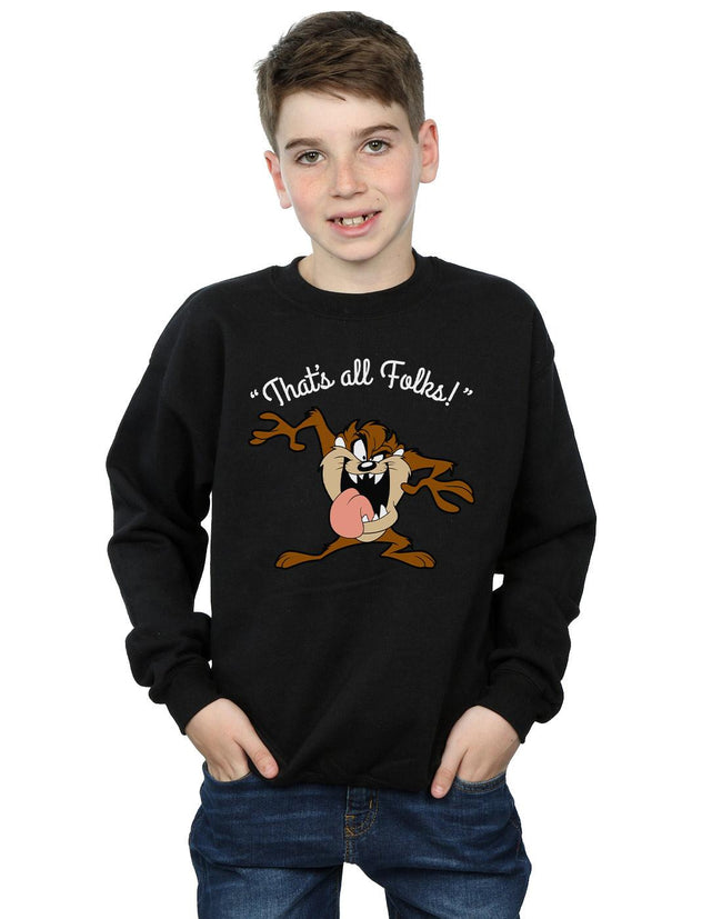 Black - Back - Looney Tunes Boys That´s All Folks Tasmanian Devil Sweatshirt