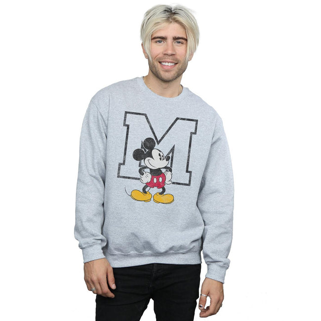 Sports Grey - Back - Disney Mens Classic M Mickey Mouse Sweatshirt