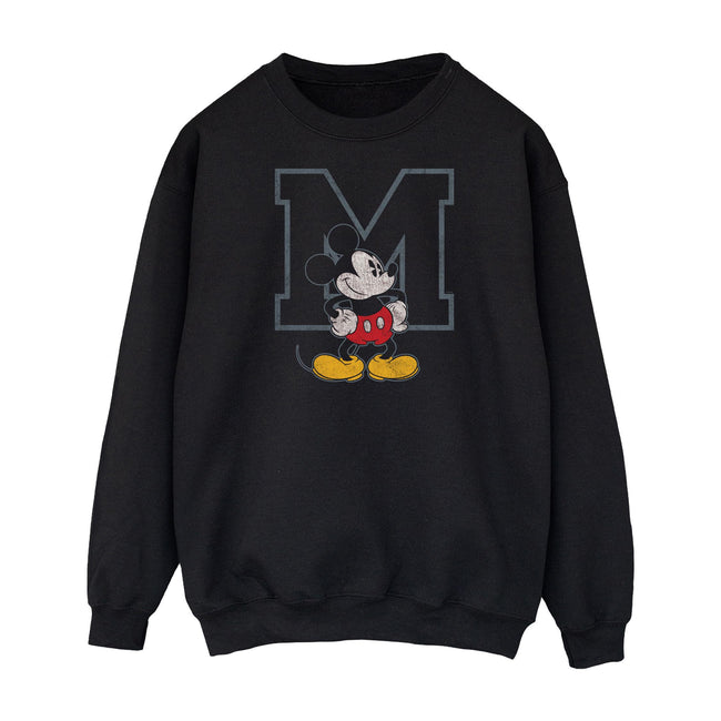 Black - Front - Disney Mens Classic M Mickey Mouse Sweatshirt