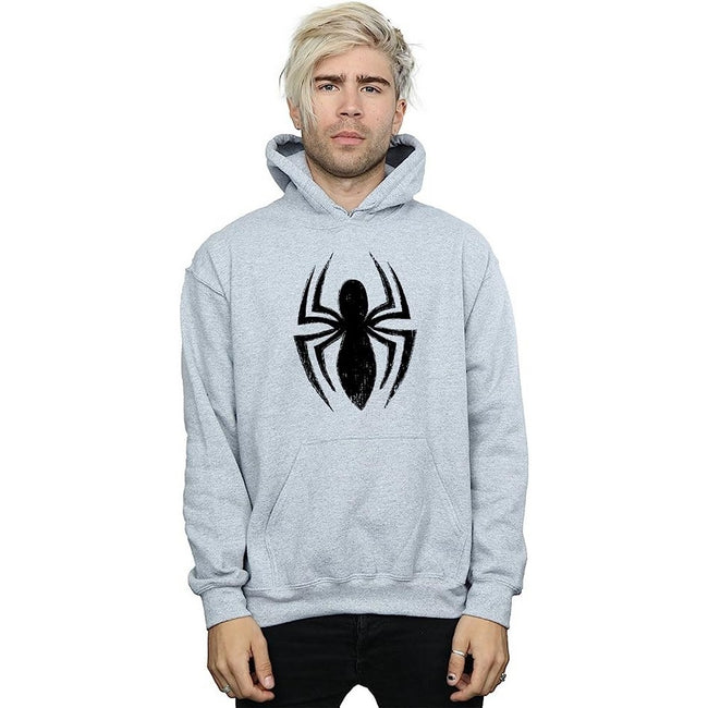 Sports Grey - Back - Spider-Man Mens Ultimate Spider Logo Hoodie