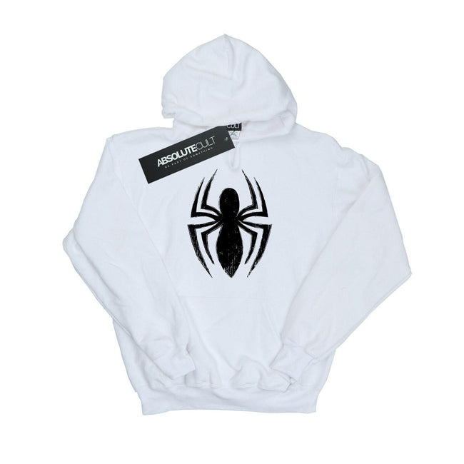 White - Front - Spider-Man Mens Ultimate Spider Logo Hoodie